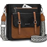 RAINSMORE Crossbody Bag for Women, Waterproof Leather Crossbody Purses Lightweight Handbags Shoulder Bag Travel Purse