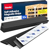 GAUDER Adhesive Magnetic Strips 15 cm x 25 mm 2 mm Pre-Cut 10 Pieces