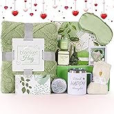 Birthday Gifts Basket for Women, 11 PCS Care Package with Luxury Blanket and Tumbler, Relaxing Spa Self Care Gifts Basket for After Surgery, Get Well Gifts for Women, Thinking of You Gifts for Her