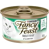 Fancy Feast Flaked Wet Cat Food, Trout Feast - 85 g Can (24 Pack)