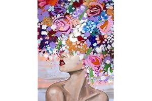 Fuinkqe Paint by Numbers Kit for Adults Beginners - Girls Adult Painting by Number on Canvas, Easy Acrylic Art Pictures Drawing Paintwork Without Frame for Home Wall, 16x20 Inch