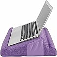 THE DUO Laptop 2.0 - Memory Foam Laptop Pillow with Side Pockets - Portable Laptop Desk with Multi-Angle Viewing for Travel and Work from Home Set Up - Purple, 15.75 x 13.75 x 4 inches