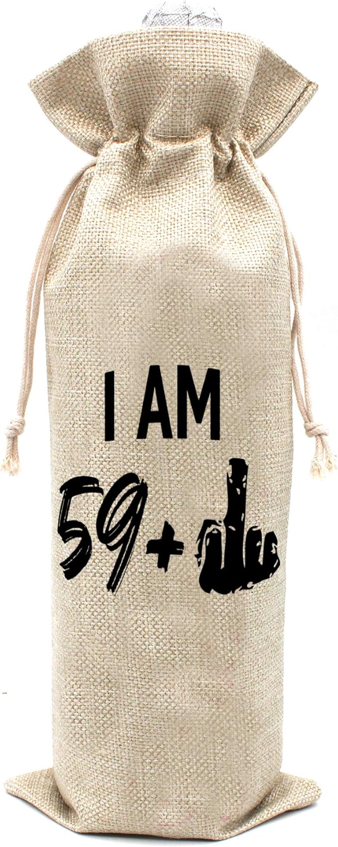 59 + 1 Middle Finger 60th Birthday Gift Wine