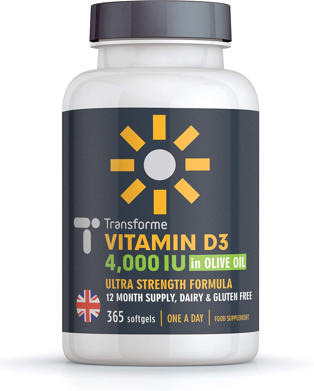 Vitamin D 4000 IU in Olive Oil, 365 Capsules 1 Year Supply, Maximum