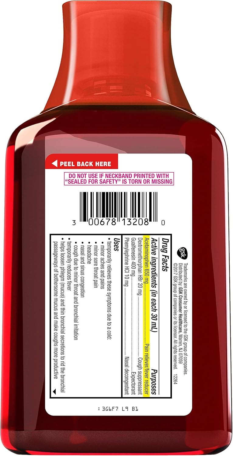 Theraflu Severe Cold & Flu Warming Relief Formula Syrup, Berry, 8.3 oz: Health & Personal Care