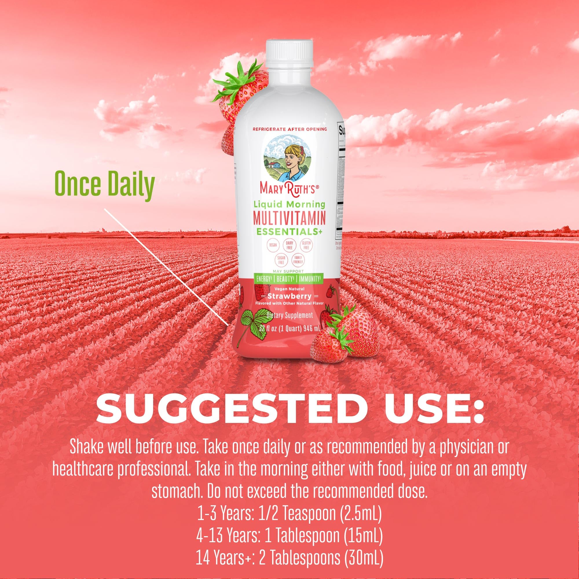 MaryRuth's Strawberry Liquid Multivitamin for Adults & Kids and Coenzyme Q10, CoQ10 Liquid Supplement, Antioxidant, 2-Pack Bundle for Immune Support, Energy Production, Heart Health, Sugar-Free, Vegan