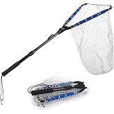 RESTCLOUD Fishing Landing Net with Telescoping Pole Handle, Fishing net Freshwater for Kids Men Women, Extend to 40-63 Inches