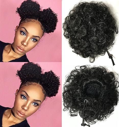 Beauty Forever Fashion Curly Ponytail Twins Buns Clip In Elastic