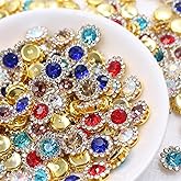 Sew on Rhinestones for Clothes Bag ARTISAMILY 100pcs 12mm Flower Glass Claw Flatback Rhinestones Crystal Craft Rhinestone for Hat Shoes Sewing Accessories