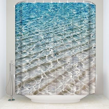 Amazon Com Laladecor Nautical Shower Curtain Clear Sea Water