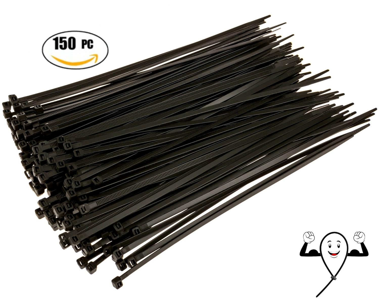 10 inch Heavy Duty Zip Ties. 150 Piece, Large Pack of Black Nylon Wire Cable Tie eBay