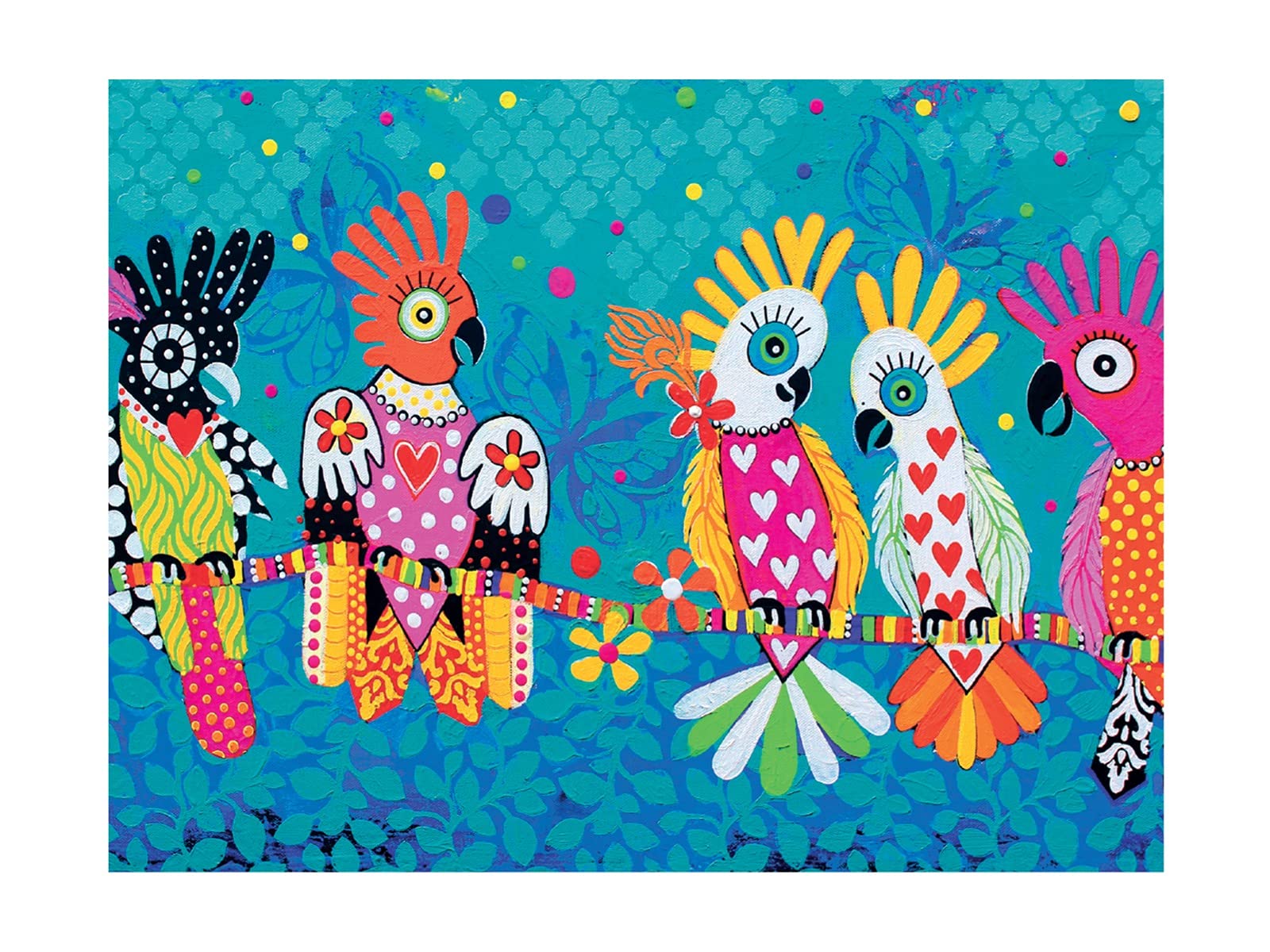 Maxwell & Williams Love Hearts Animal Printed Tea Towel with Chatter Design, 1% Cotton, Turquoise, 5 x 7 cm