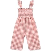 FITFIFTH POD Baby Girl Clothes Romper overall Pants Plaid Sleeveless Ruffle Halter Jumpsuit