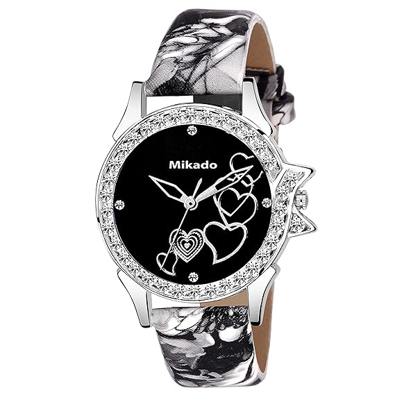 New Stylish Black Heart Sophia Analog Watch for Women and Girls