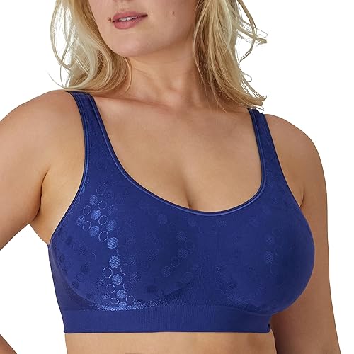 Bali Women's Comfort Revolution Shaping Wirefree Bra DF3488, In The Navy Dot, 3X-Large