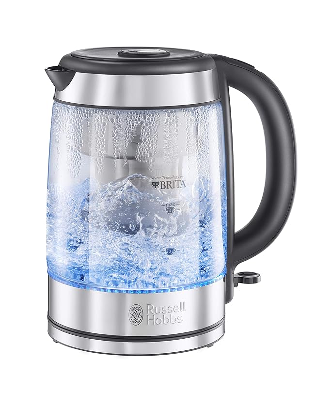 Russell Hobbs 2076010 BRITA Filter Purity Glass Kettle, 3000 W, 1.5