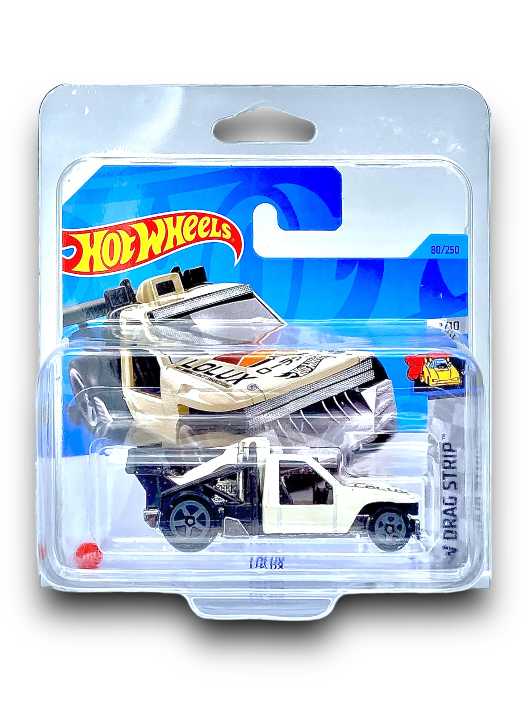 Hot Wheels Lolux (Cream White) 1/10 HW Drag Strip - 2023-80/250 (Short Card) - COMES IN A KLAS CAR KEEPER PROTECTIVE COLLECTORS CASE - HKK01