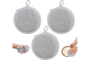 3pcs Versatile Steel Wool Wire Sponge, 4.7x4.7x1in Dishwashing Rag Non-Scratch Dishcloth Metal Dish Cloth Towels Scrubber for