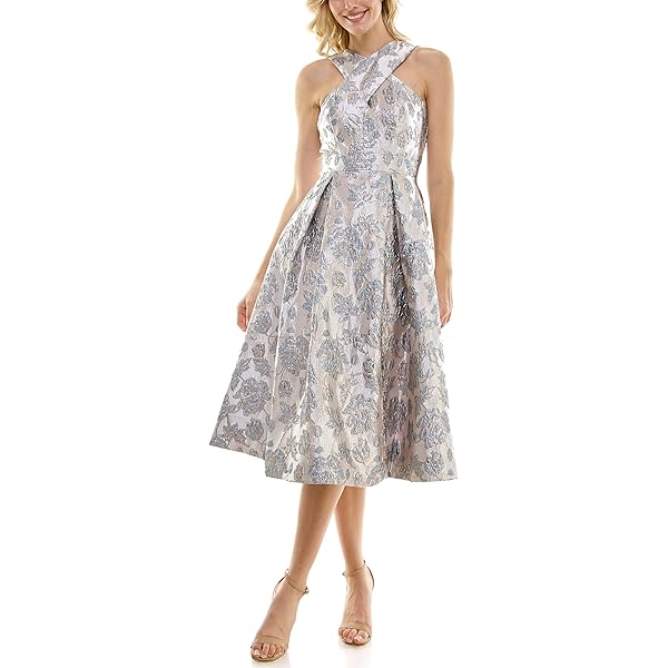 alex evenings women's tea length dress with rosette detail Alex Evenings Bella Sequin Lace Dress Fresh MINT / 14