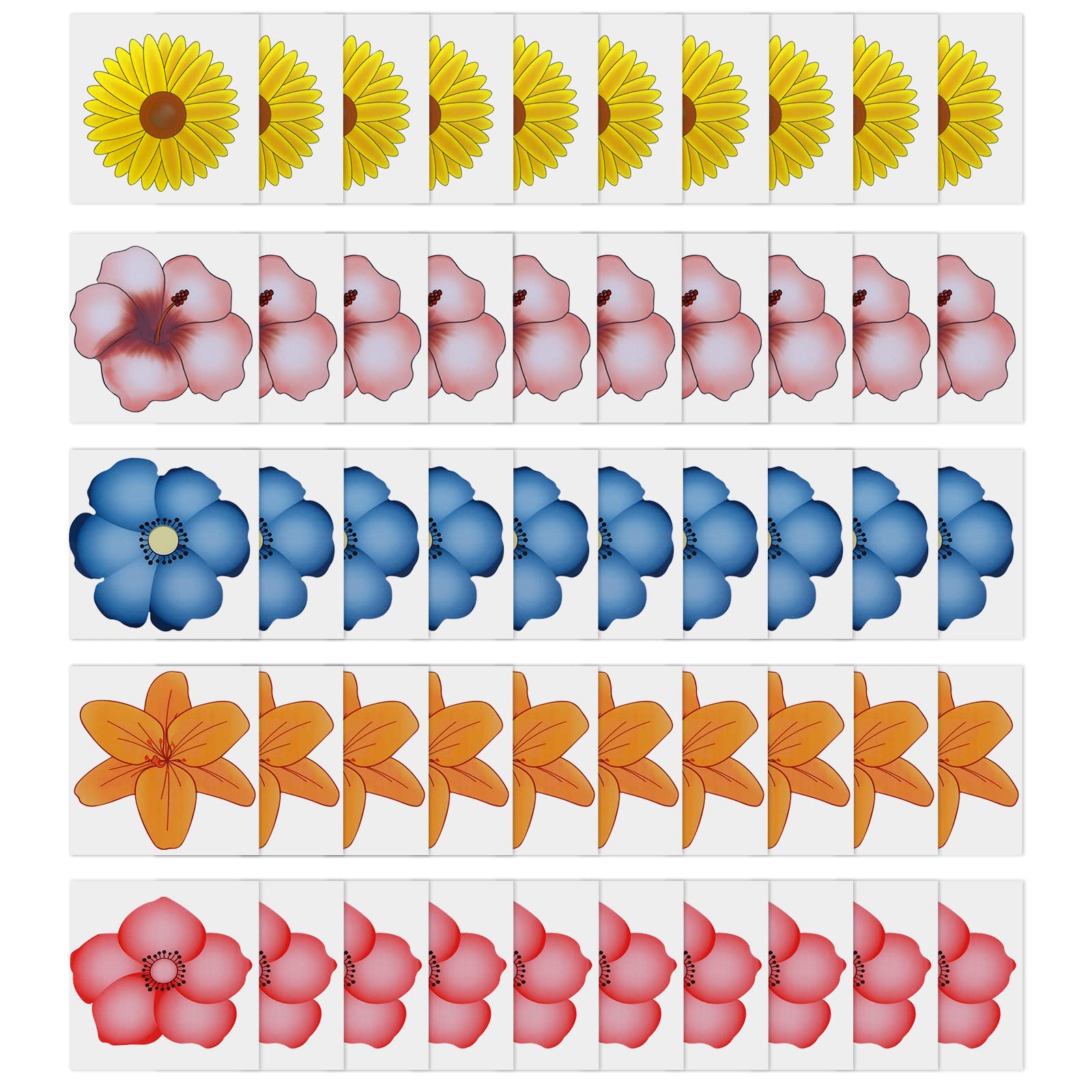 WD&CD 50 PCS Window Fly Traps, Sunflower Style Window Fly Stickers, Floral Pattern Design Insect Flies Wasp Pest Killer for Indoor Houseflies Fly Gnat