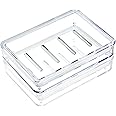 Youngever 4 Pack Soap Holders, Detachable Soap Dish, Soap Saver, Clear Bar Soap Holders for Shower, Sink Bathroom