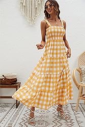 kinstell Women's Summer Boho Spaghetti Strap Square