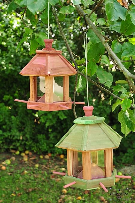 2 X Bird Feeder 2 Weather Proof Pink Pink Green Grass Green 2