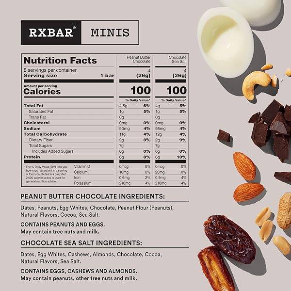 RXBAR MINIS PROTEIN BARS, PROTEIN SNACK, SNACK BARS, VARIETY PACK, 7.3OZ BOX (8 COUNT)