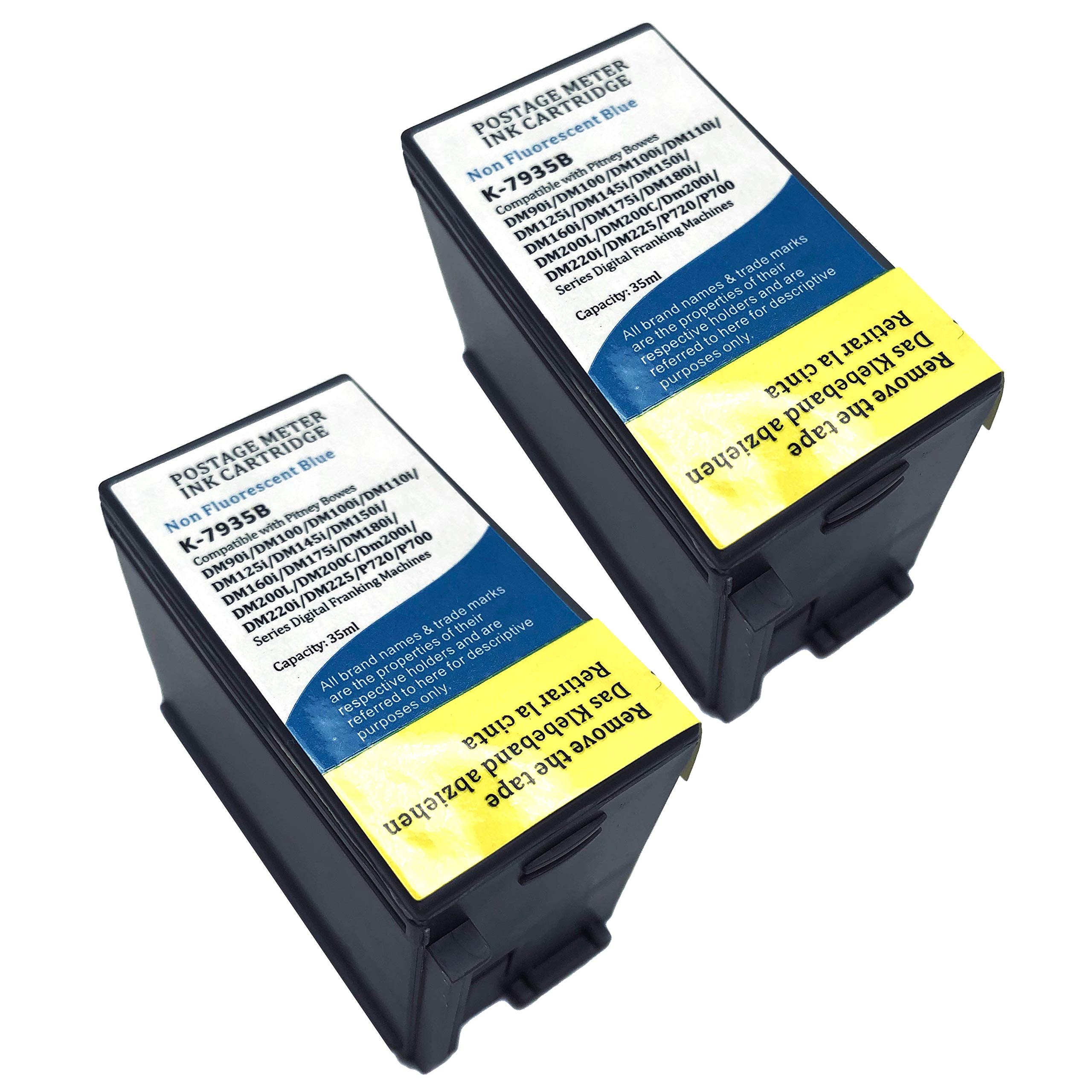 Pro Supplies Compatible Ink Cartridge for Pitney Bowes DM100i, DM200l, DM125i, DM150i, DM175i, DM200i, DM225, P700, P7L1, PRL1 Franking Machine Blue - 2 Pack