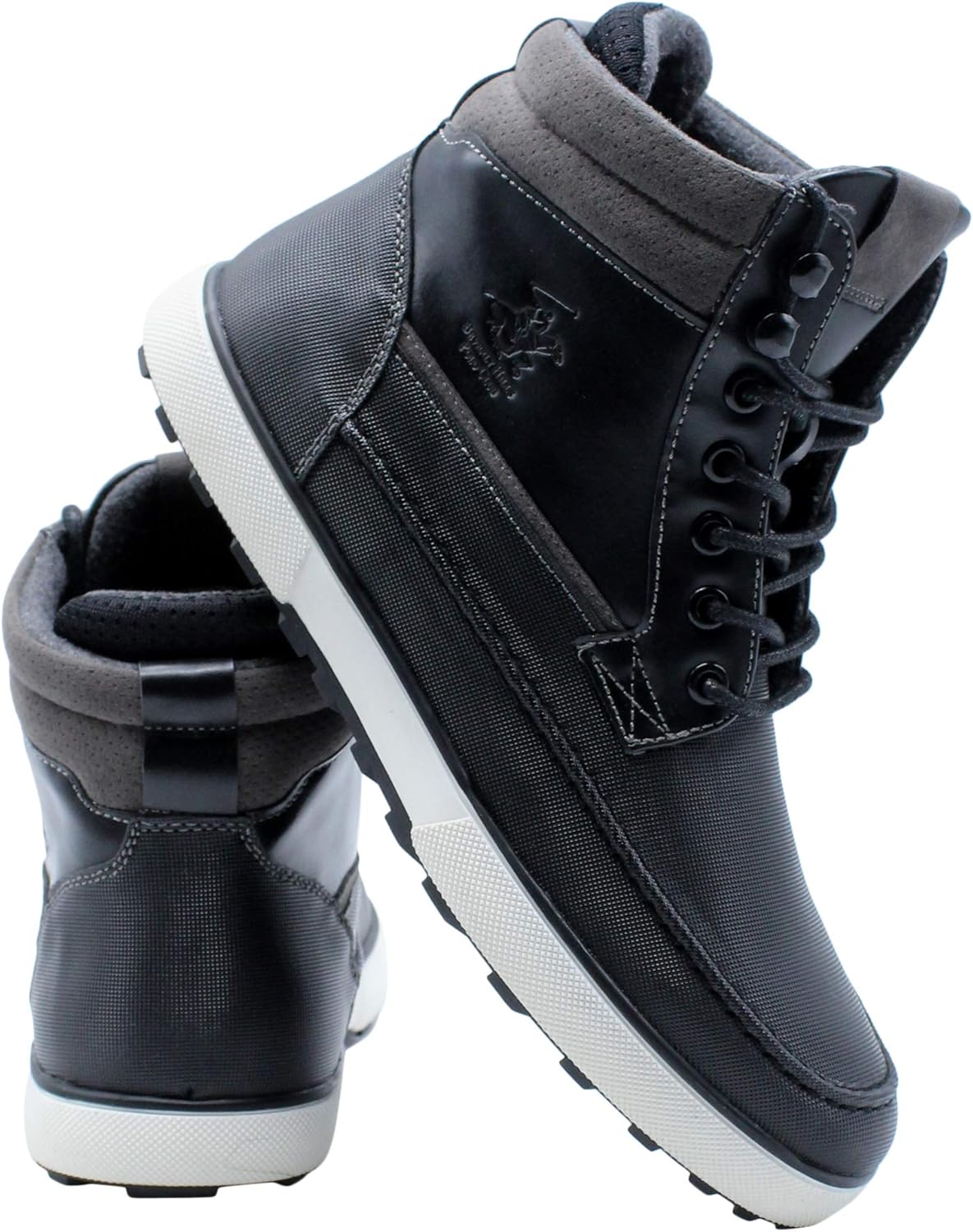 Beverly Hills Polo Club Mens MOC Toe Boot, Black, 8 Chukka