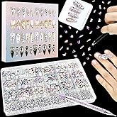 Dowarm 6000pcs Nail Rhinestones Kit, 16 Types of 800PCS Special-Shaped Diamonds + 5200PCS Flatback Rhinestones, 3D Crystal AB Glass Gemstones for Nail Crafts Decoration, Jewelry Gem Stones Charm