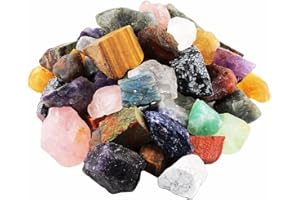 rockcloud 1 lb Natural Crystals Raw Rough Stones for Cabbing,Tumbling,Cutting,Lapidary,Polishing,Reiki Crytsal Healing,Colorful Mixed Stones
