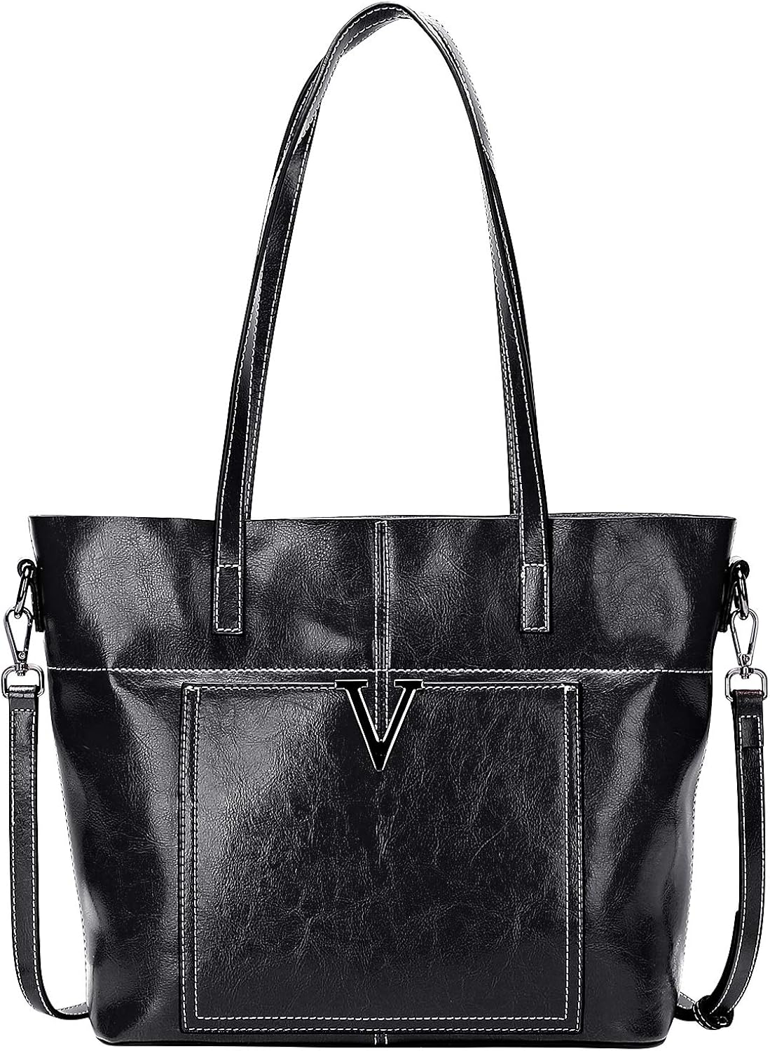 OVER EARTH Leather Shoulder Handbag for Women Large Leather