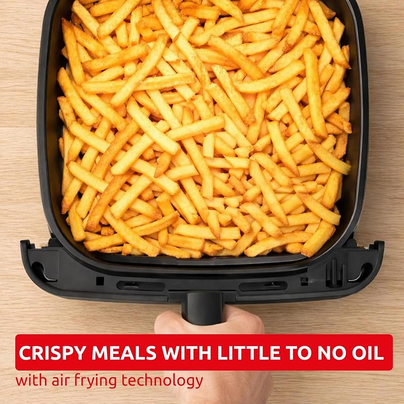 Easy Fry Mega Compact, Friggitrice ad Aria, Risparmio Energetico, Capacità 7.5L, Frontale Rimovibile, EZ866AF0