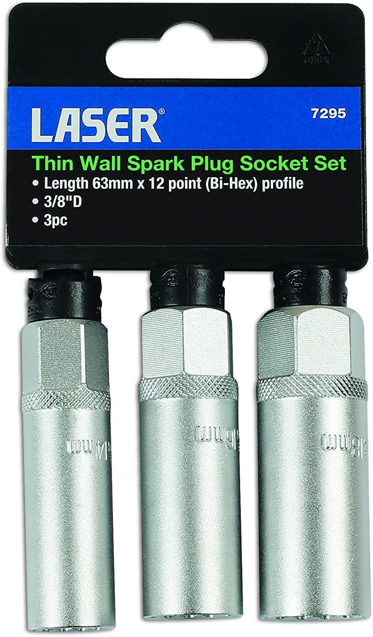 Laser 7295 Thin Wall Spark Plug Socket Set 3/8"D 3pc, Variety pack - Image 3