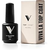 V Beauty Pure No Wipe Gel Top Coat - Long Lasting UV Top Coat Gel, 15ml | Gel Nail Polish, Scratch and Stain Resistant, Durable, Non Yellowing, No Sticky Layer, Glossy, For Manicure &amp; Pedicure