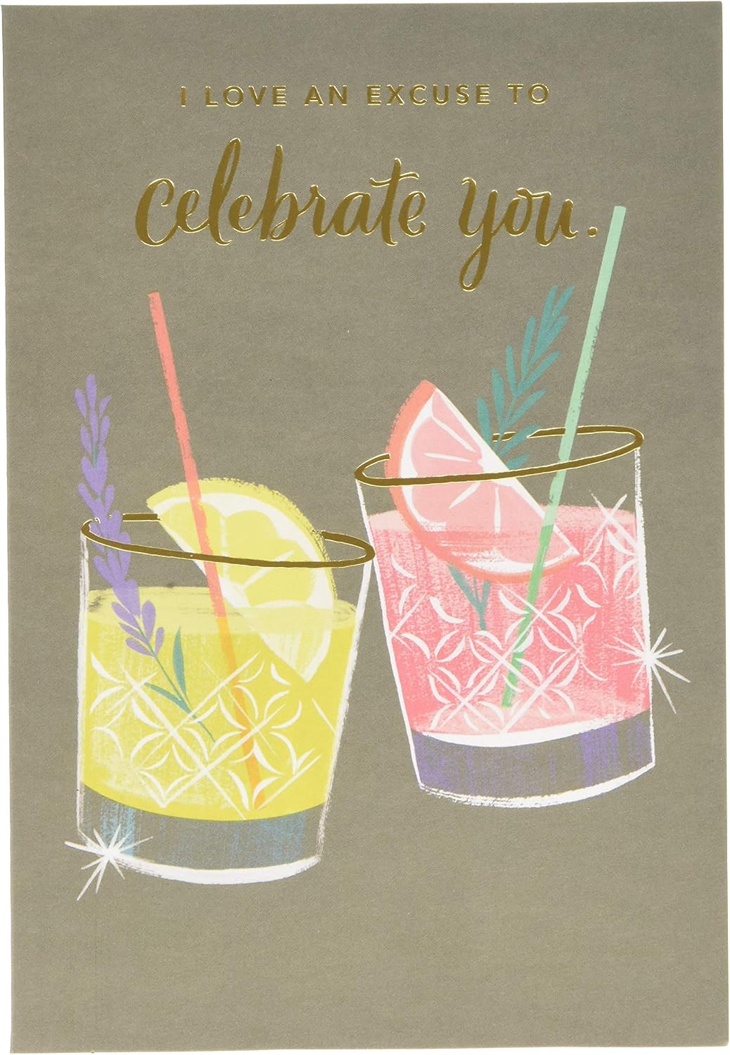 Hallmark General Celebration Card - Contemporary 'good mail' Cocktails Design