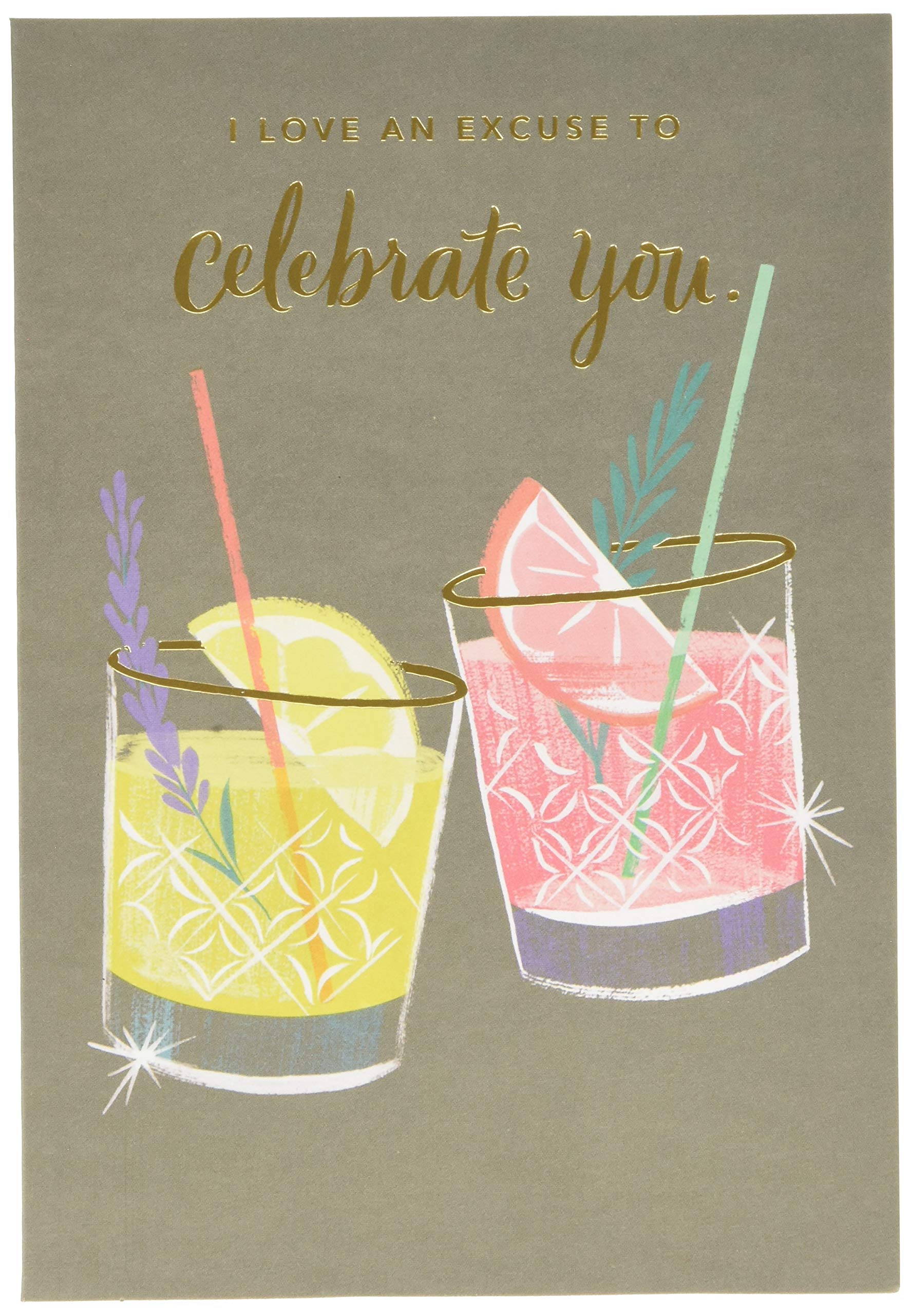 Hallmark General Celebration Card - Contemporary 'Good Mail' Cocktails Design