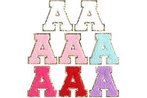 8 Pcs Self Adhesive Chenille Letter Patches for Bags，Yumttero 2.16 inch Letter Patches for Clothes Dress Jeans Hats, Letter S