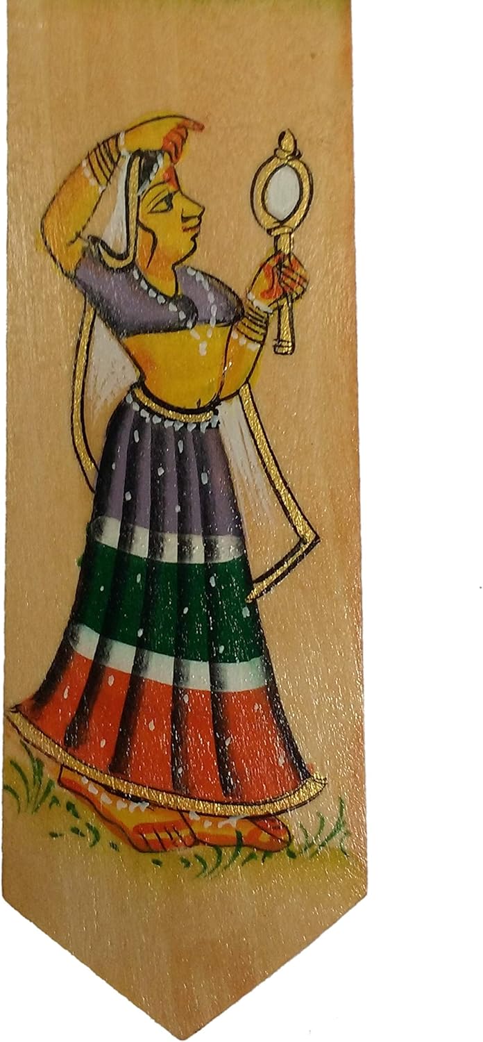 Purpledip Wooden Bookmark Paper Holder: Hand Carved & Painted Souvenir for Book Lovers (11442a), Multicolor, Standard - Image 4