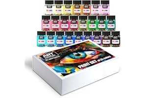 FARBA USA Permanent Acrylic Fabric Paint Set For Clothes 24 colors 50 ml (1.69 Fl Oz) For Clothes | Textile | Leather | T-shirt | Sneakers | Made in Europe | MAMBO | Kompozit