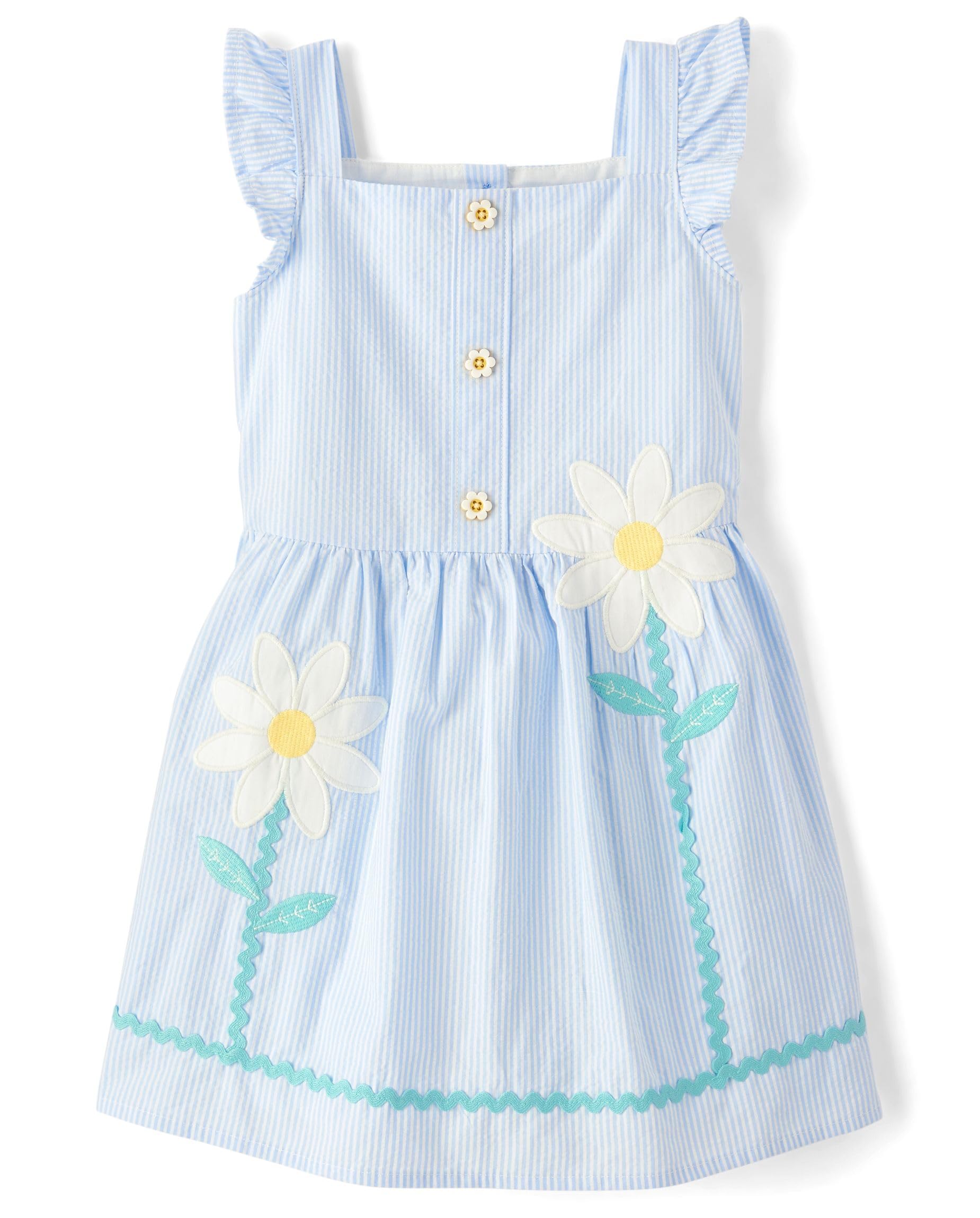 Gymboree,Girls,and Toddler Flutter Sleeve Dress,Daisy Breeze,18-24 Months Image