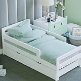 Junior Vida Taurus Wooden Toddler Bed Frame with Storage Drawer - White view 5