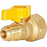 Eastman Straight Gas Brass Ball Valve, 3/4 in FIP x 1/2 in OD Flare Female, 1/4-Turn Handle, 60030