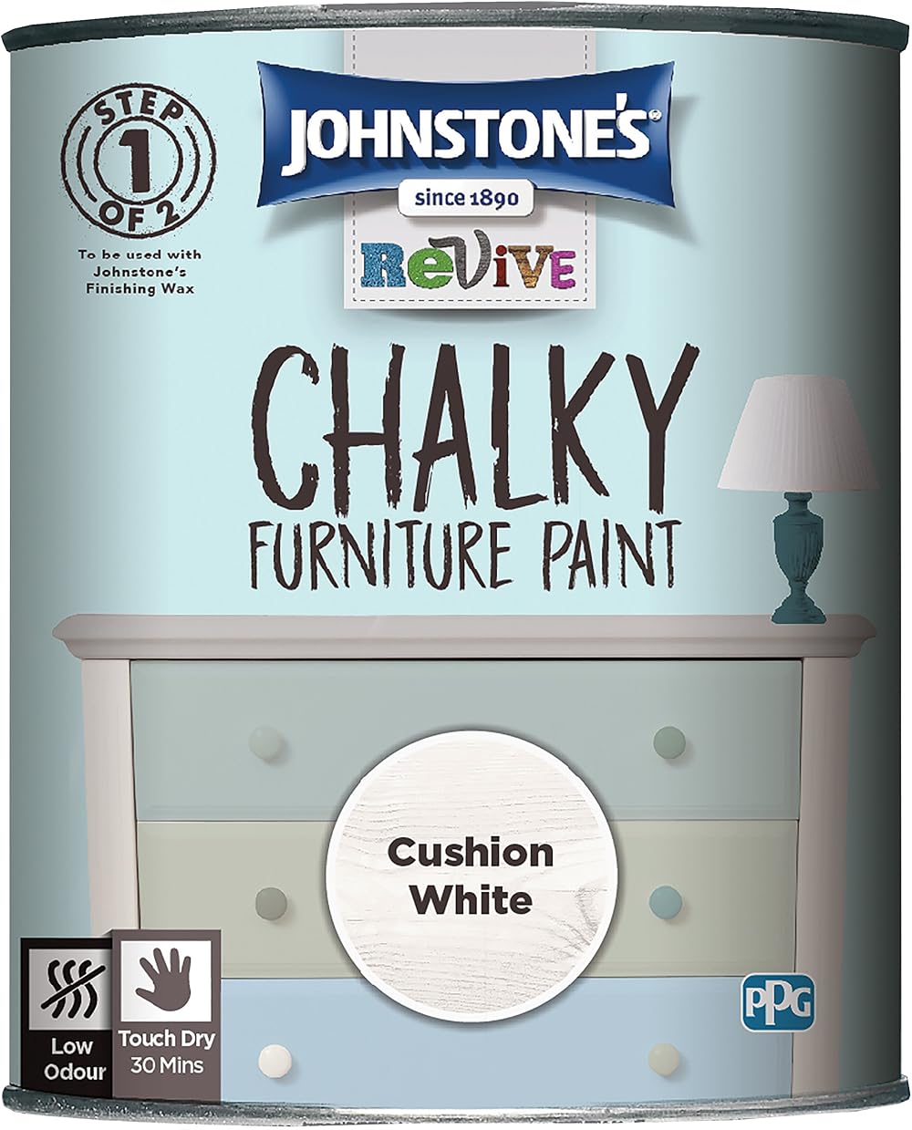 Johnstone's Revive Chalky Furniture Paint Cushion White 750 ml