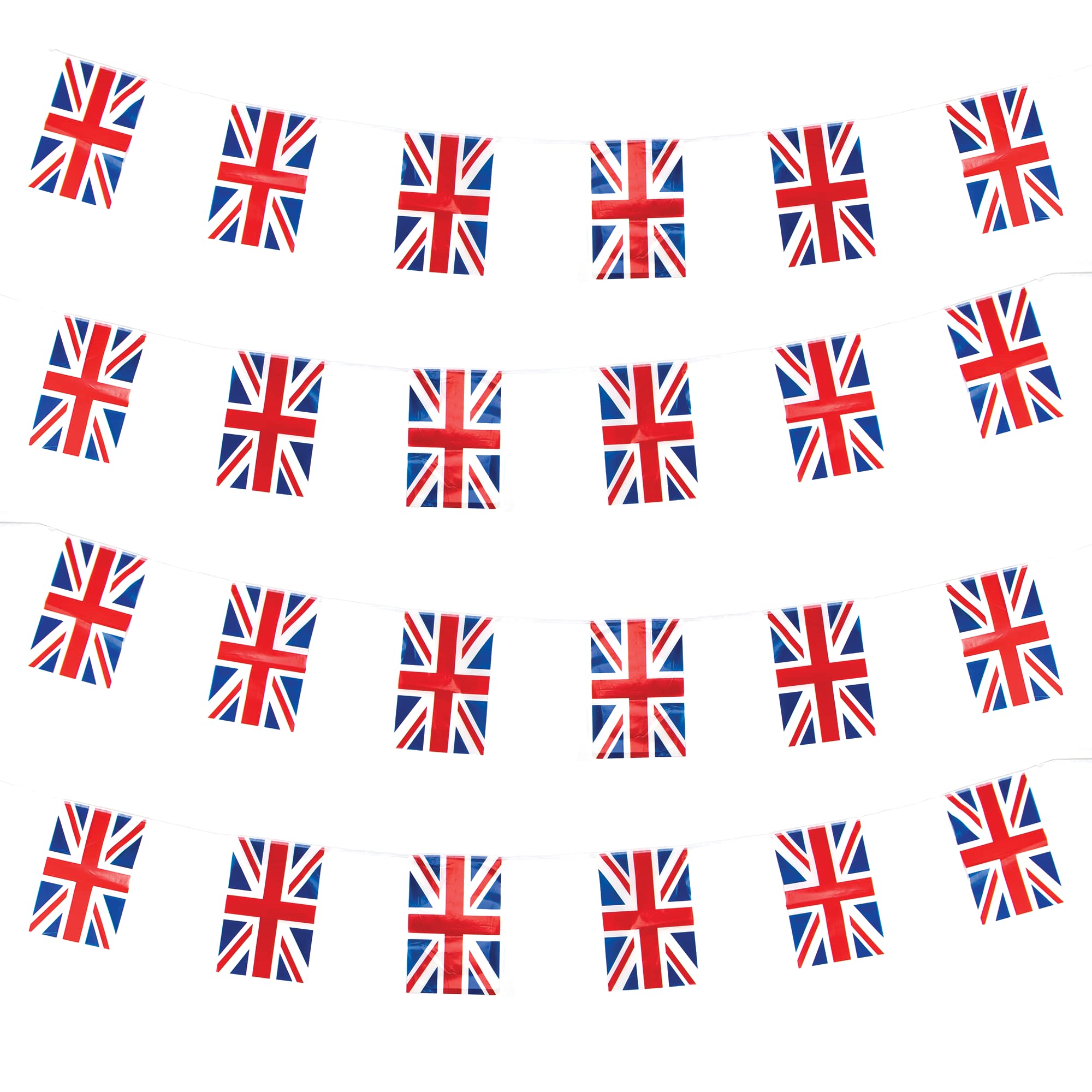 Baker Ross PJ146 Union Jack Flag Bunting for VJ Day 80th Anniversary - 20m/65ft Length with 40 Water Resistant VJ Day British Union Flags Bunting