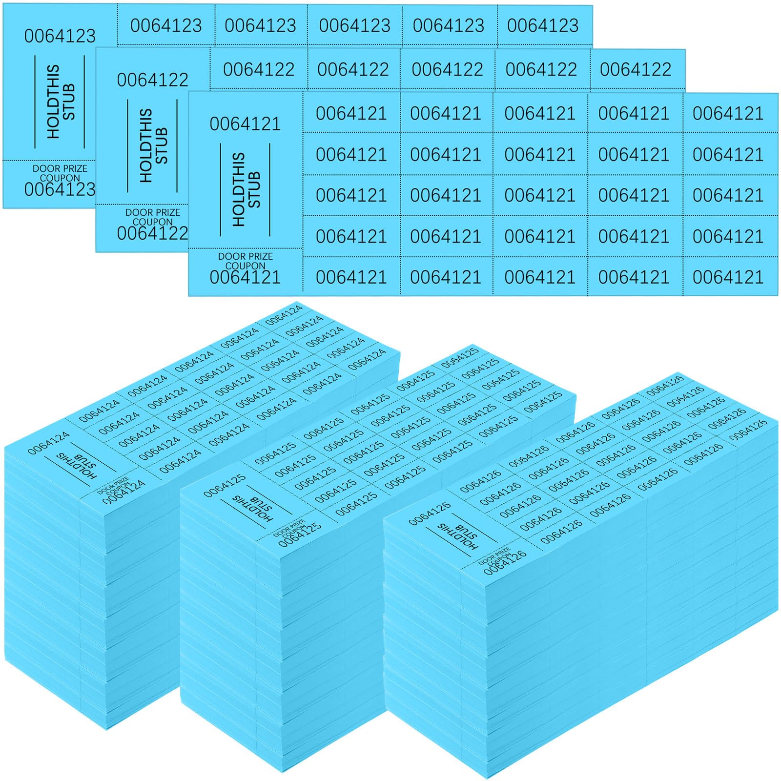 Kosiz 2400 Sheets Raffle Ticket Sheets Blue Chinese