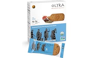 Olyra Organic Breakfast Biscuits Fig Anise | Healthy Snacks, Low Sugar, High Fiber, Plant Based Protein Cookies (1 Box of 4 Packs)