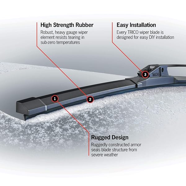 TRICO WHITE 26″ + 21″ EXTREME WEATHER PREMIUM WINTER AUTOMOTIVE REPLACEMENT WINDSHIELD WIPER BLADES (SET OF 2), PASSENGER AND DRIVER SIDE ALL-WEATHER BEAM WIPER BLADES FOR SELECT VEHICLE MODELS