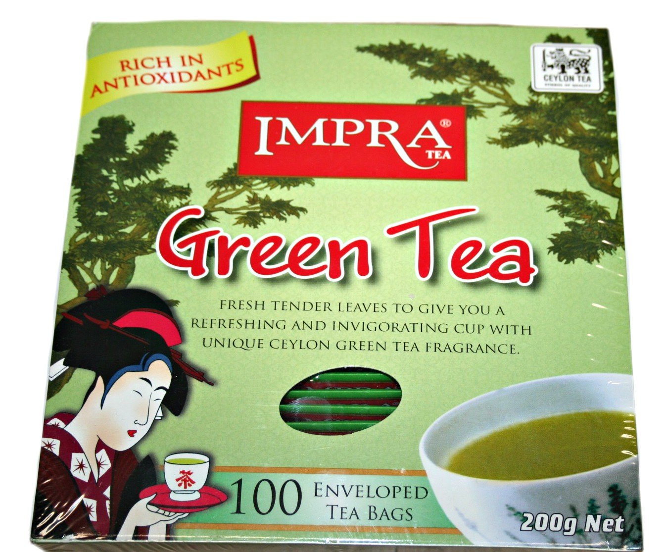 Impra Green Tea 100 Enveloped Tea Bags Grocery & Gourmet Food